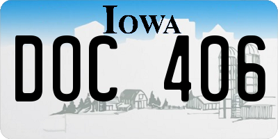 IA license plate DOC406