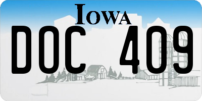 IA license plate DOC409