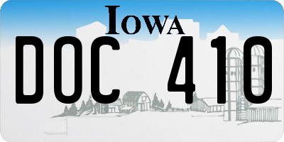 IA license plate DOC410