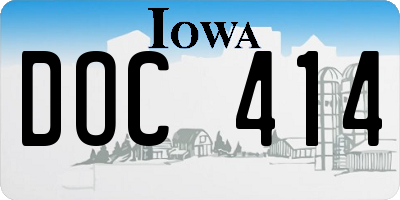 IA license plate DOC414