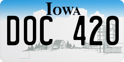 IA license plate DOC420
