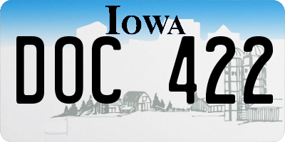 IA license plate DOC422