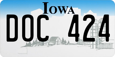 IA license plate DOC424
