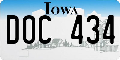IA license plate DOC434