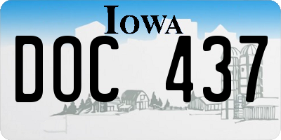 IA license plate DOC437