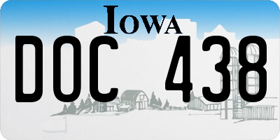 IA license plate DOC438