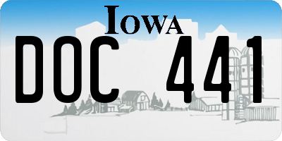 IA license plate DOC441