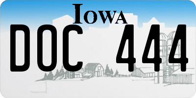 IA license plate DOC444