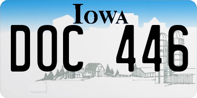 IA license plate DOC446