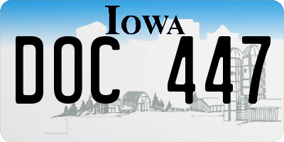 IA license plate DOC447
