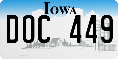 IA license plate DOC449