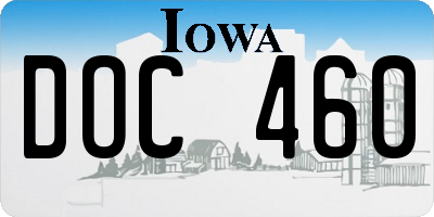 IA license plate DOC460