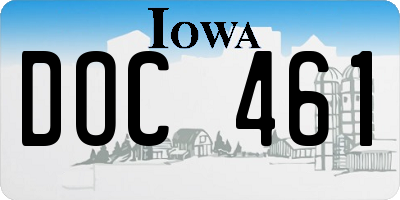 IA license plate DOC461