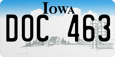 IA license plate DOC463