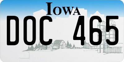 IA license plate DOC465
