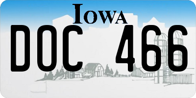 IA license plate DOC466