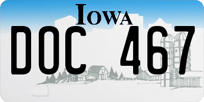 IA license plate DOC467