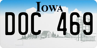 IA license plate DOC469
