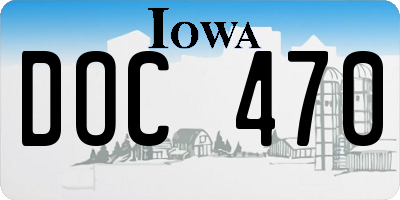 IA license plate DOC470