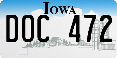 IA license plate DOC472