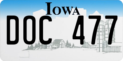 IA license plate DOC477