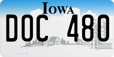 IA license plate DOC480