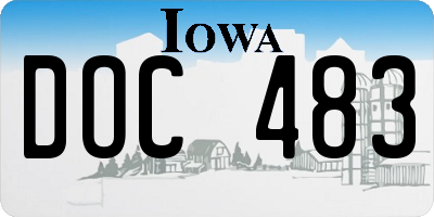 IA license plate DOC483