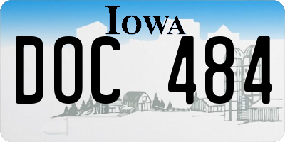 IA license plate DOC484