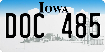 IA license plate DOC485