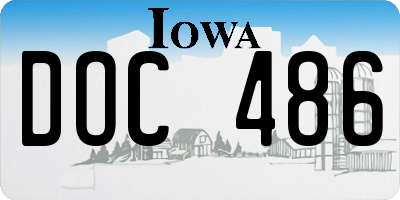IA license plate DOC486