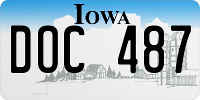 IA license plate DOC487