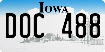 IA license plate DOC488