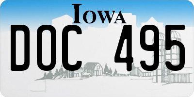IA license plate DOC495
