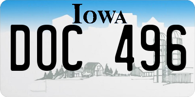 IA license plate DOC496