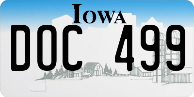 IA license plate DOC499