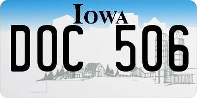 IA license plate DOC506