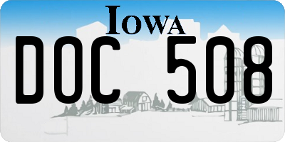 IA license plate DOC508