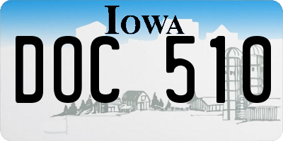 IA license plate DOC510