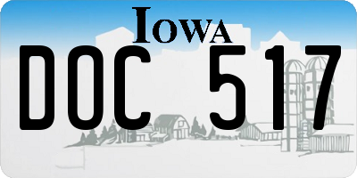 IA license plate DOC517