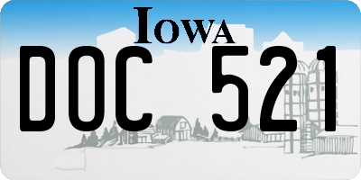 IA license plate DOC521