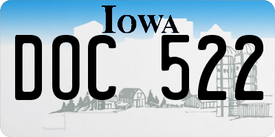 IA license plate DOC522