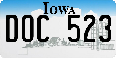 IA license plate DOC523