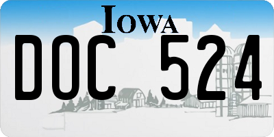 IA license plate DOC524