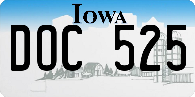 IA license plate DOC525