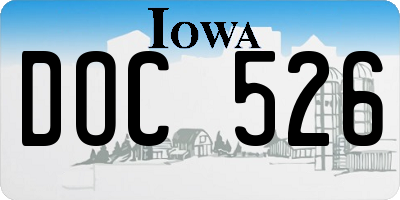 IA license plate DOC526