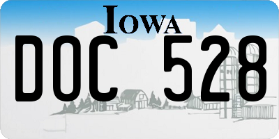 IA license plate DOC528