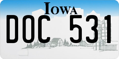 IA license plate DOC531