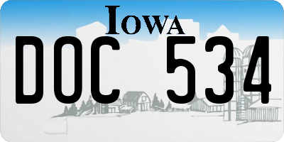 IA license plate DOC534