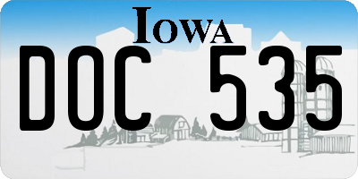 IA license plate DOC535