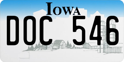 IA license plate DOC546